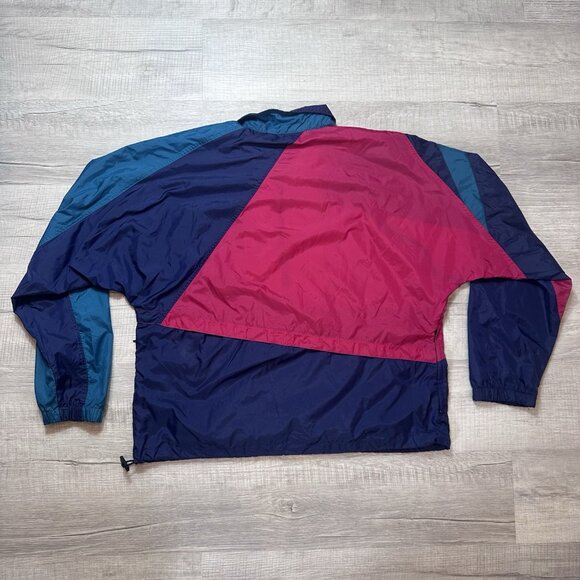 Vintage 90s Nike Colorblock Windbreaker Coat Track Jacket Adult L/XL Half Zip - Picture 10 of 10